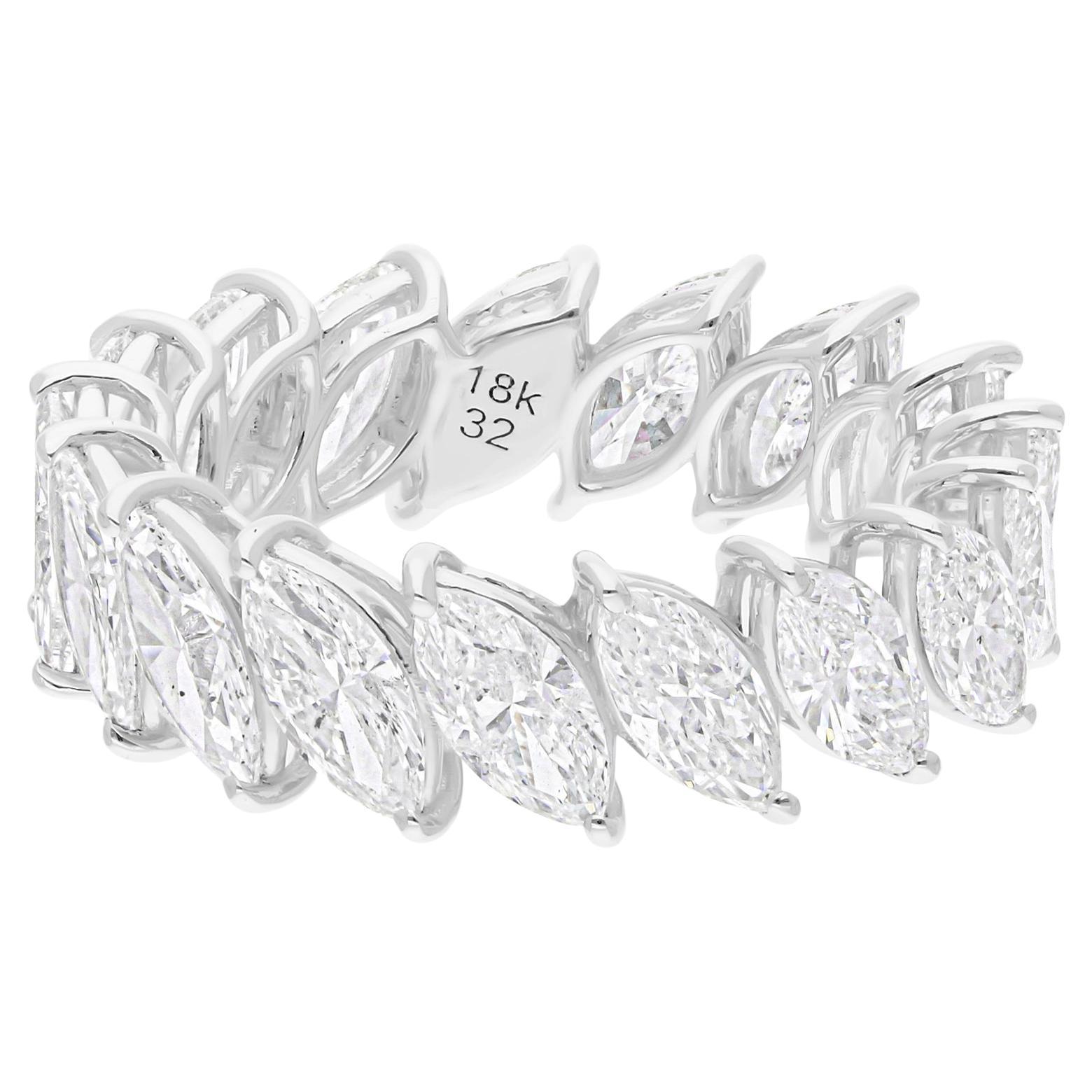 5,15 Karat SI/H Marquise-Diamantring aus 18 Karat Weißgold mit Marquise-Schmuck