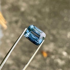 5.15 carats Grayish Blue Spinel Stone Cushion Cut Natural Tanzanian Gemstone
