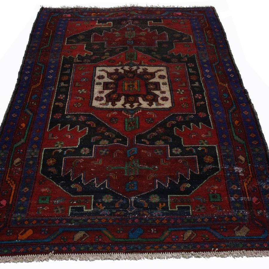 Wool Vintage Persian Hamadan Rug with Modern Tribal Style For Sale