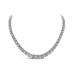 Classic 51.59 Carats Total Round Brilliant Cut Diamond Riviera Necklace