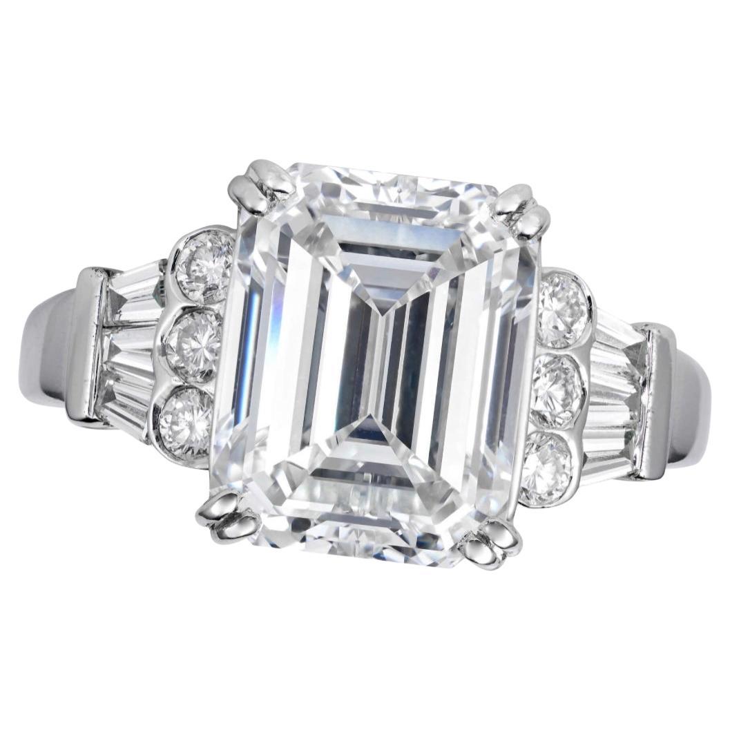 5.15 Carat GIA Emerald Cut Diamond H VVS2 For Sale