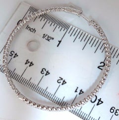 5.15ct natural round brilliant in/out diamond hoop earrings 14kt button lock