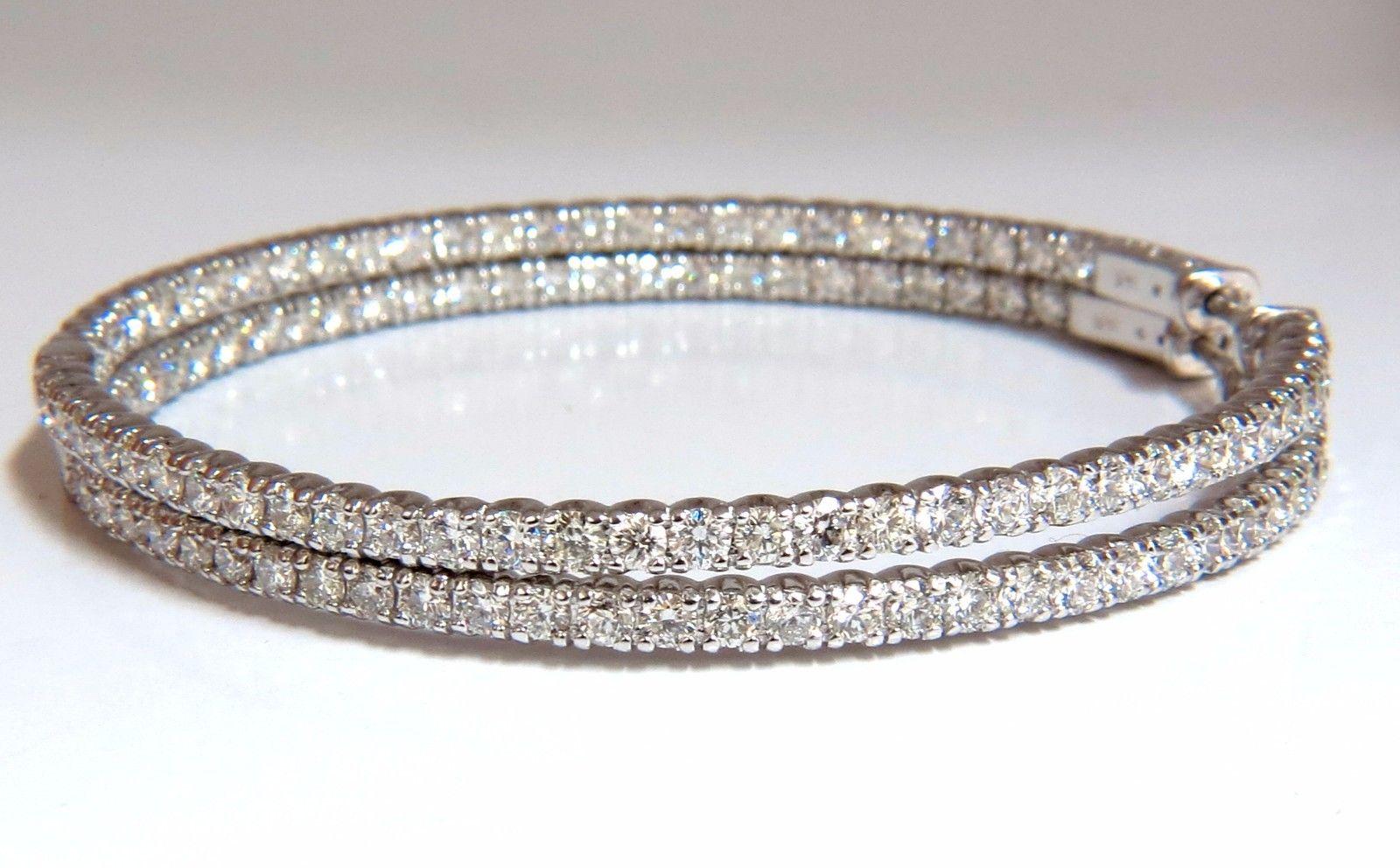 5.15ct natural round brilliant in/out diamond hoop earrings 14kt button lock 3