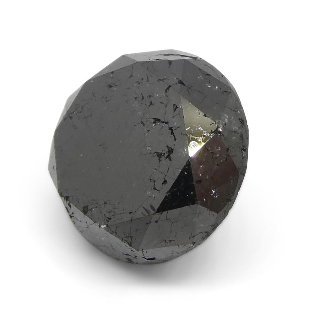 5.15ct Round Brilliant Cut Black Diamond  In New Condition For Sale In Toronto, Ontario