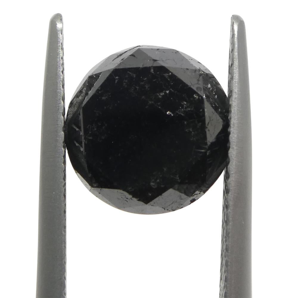 5.15ct Round Brilliant Cut Black Diamond  For Sale 3