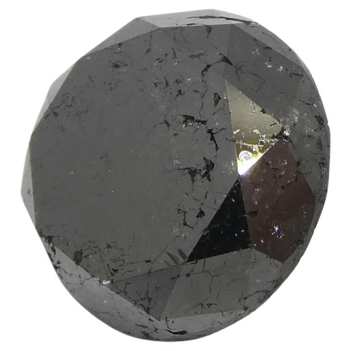 5.15ct Round Brilliant Cut Black Diamond  For Sale