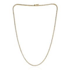 5.15ct Round Brilliant Cut Diamond Tennis Necklace in 14K Yellow Gold