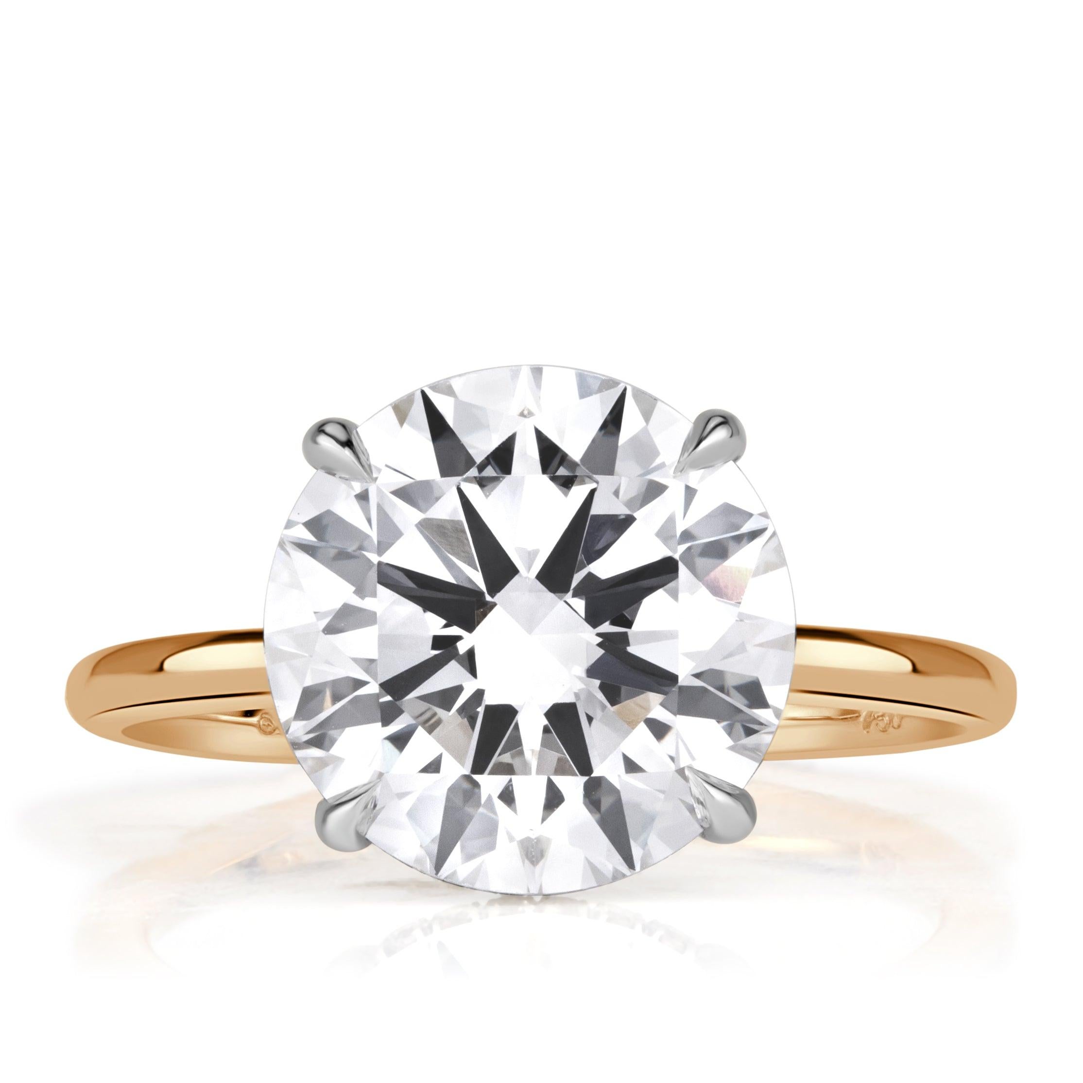 5.15ct Round Brilliant Cut Lab Grown Diamond Engagement Ring For Sale
