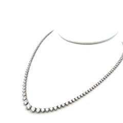 5.15ct Round Brilliant Diamond 14K White Gold Riviera Necklace Vintage Estate