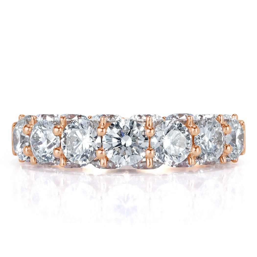 5.15ct Three-Sided Round Brilliant Cut Diamond Ring in 18k Rose Gold