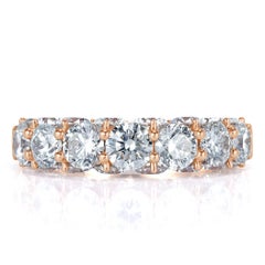 5.15ct Three-Sided Round Brilliant Cut Diamond Ring in 18k Rose Gold