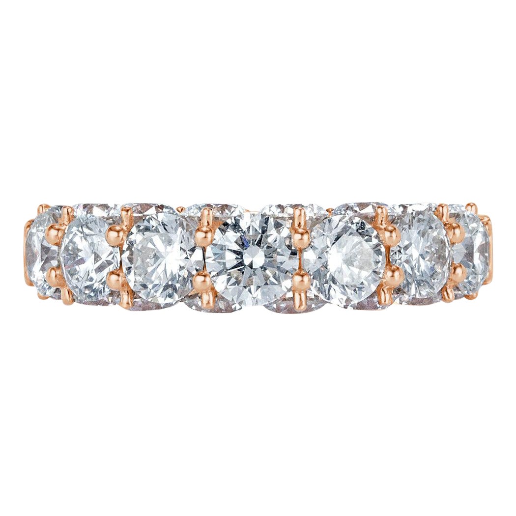 5.15ct Three-Sided Round Brilliant Cut Diamond Ring in 18k Rose Gold