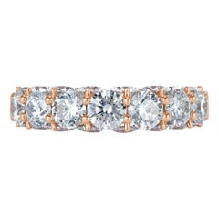 5.15ct Three-Sided Round Brilliant Cut Diamond Ring in 18k Rose Gold