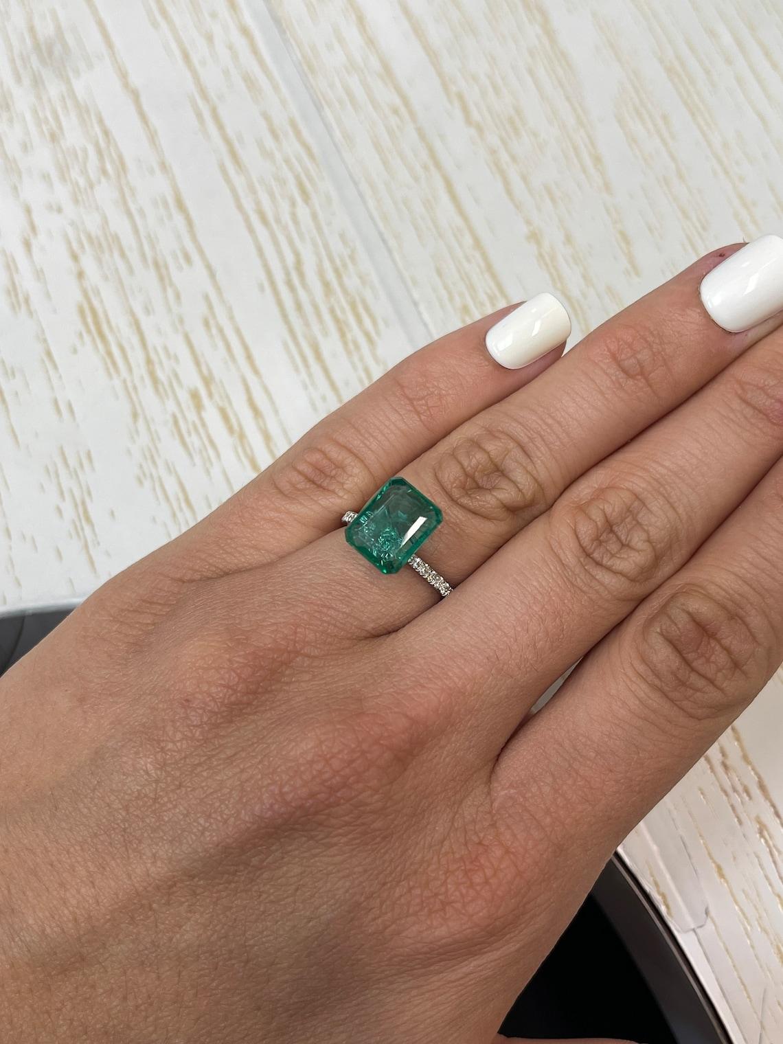 5,16 Karat 11,5x9 bläulich grüner sambischer Smaragd - Smaragdschliff Mai-Geburtsstein Edelstein im Angebot 4