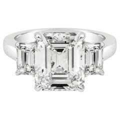 5.16 Carat Emerald Diamond Ring 18K Gold Signature Sophistication