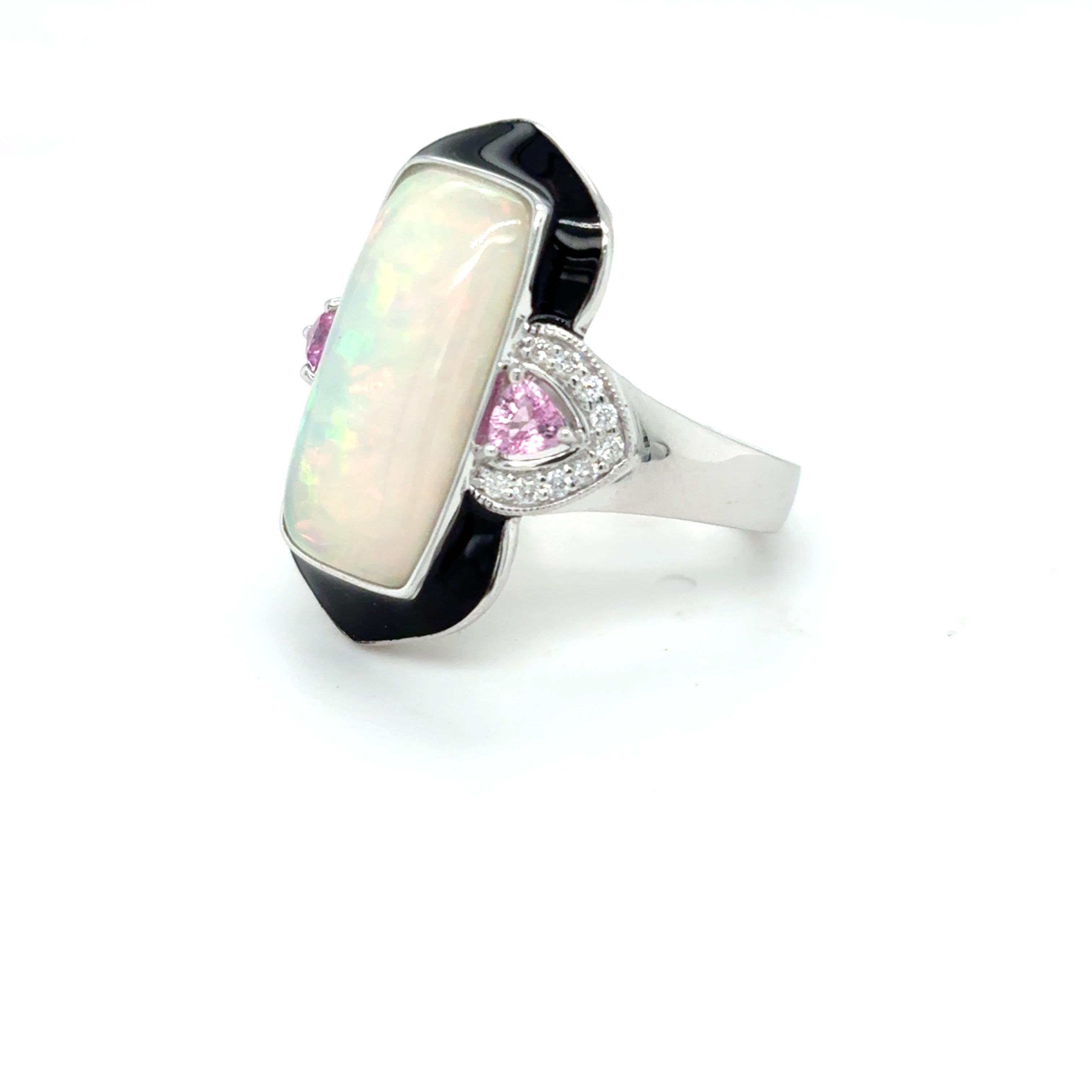 5,16 Karat Opal Pink Saphir Diamant Ring im Angebot 4