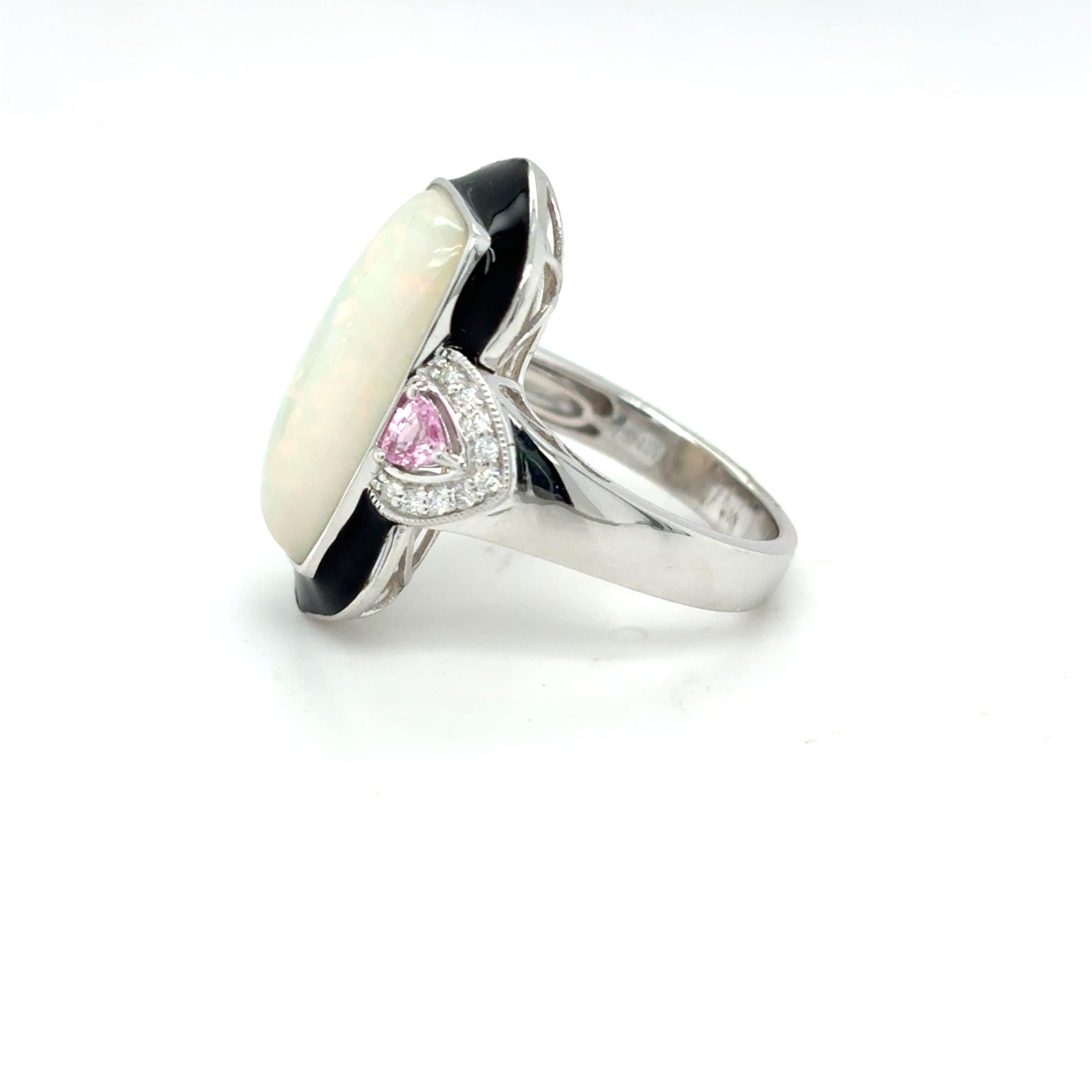 5,16 Karat Opal Pink Saphir Diamant Ring im Angebot 5