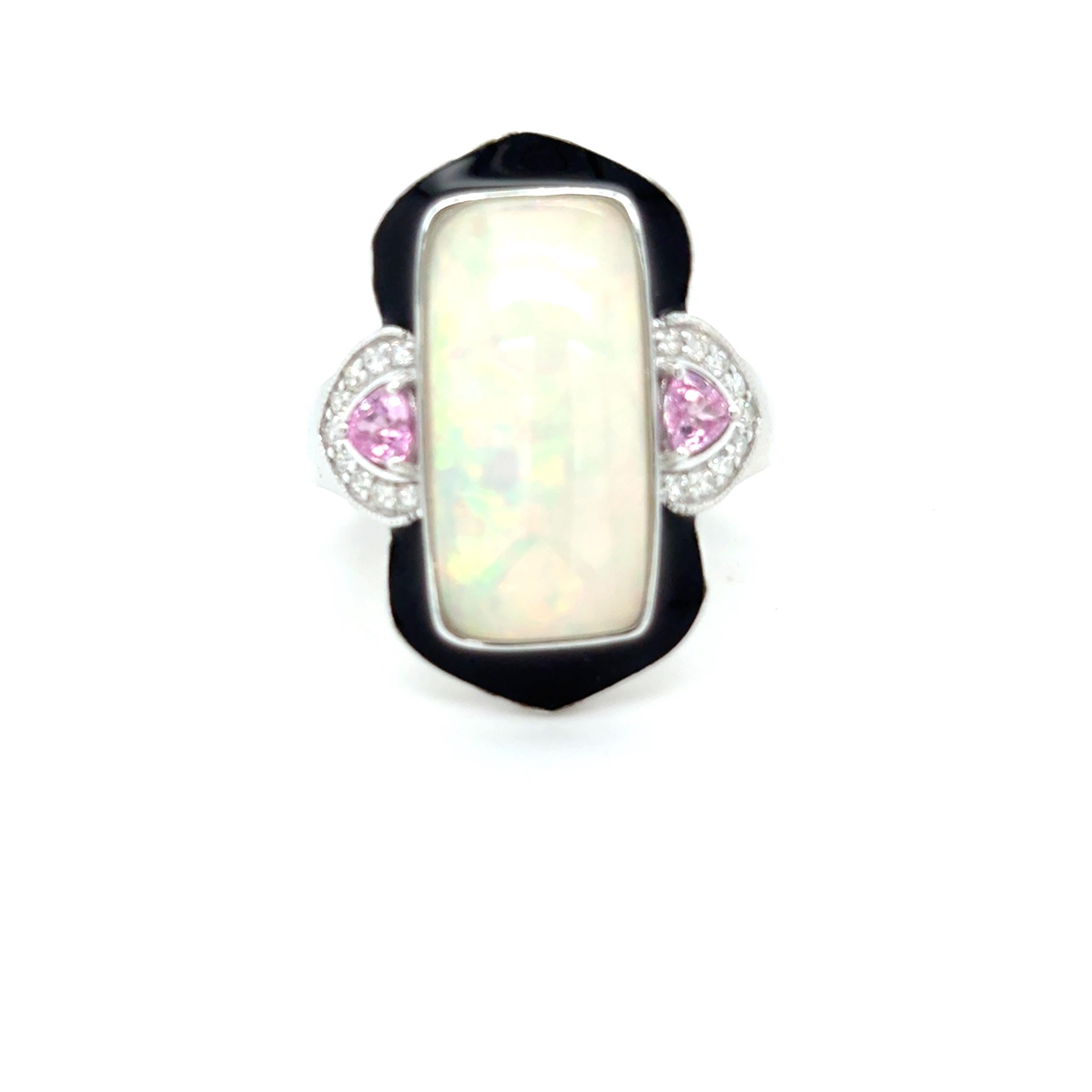 5,16 Karat Opal Pink Saphir Diamant Ring im Angebot 7
