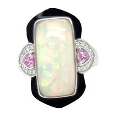 5.16 Carat Opal Pink Sapphire Diamond Ring