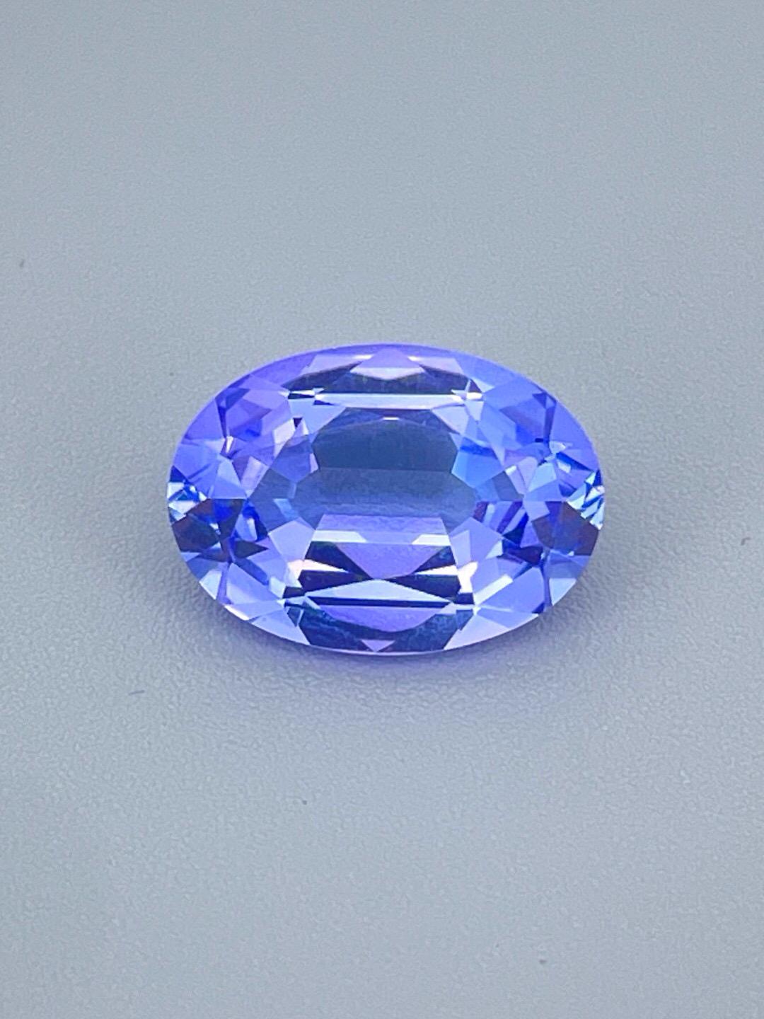 5,16 Ct AIG Certified Taglio di precisione non riscaldato Tanzanite zoisite anello pulito In condizioni Nuovo in vendita a bangkok, TH