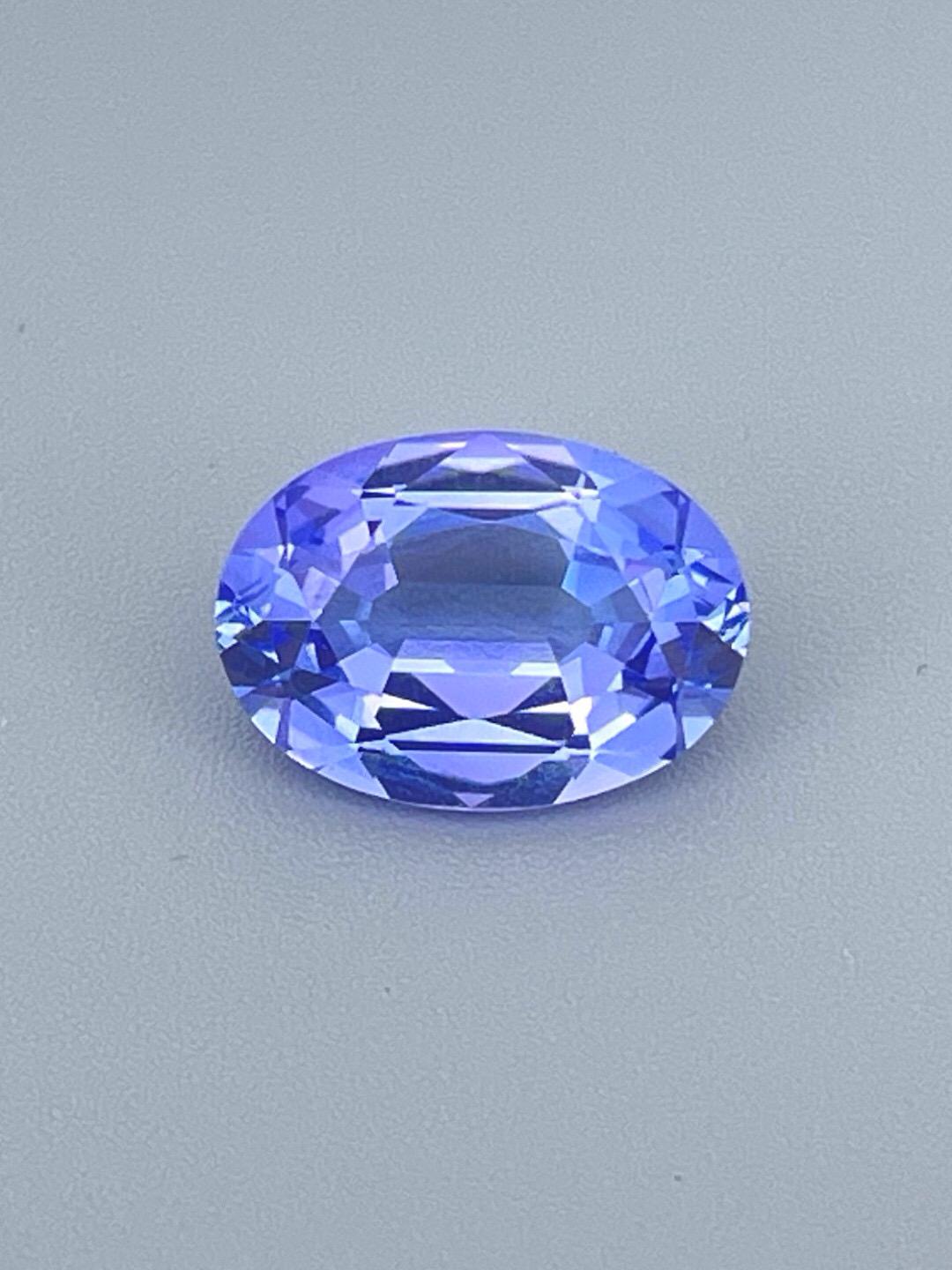 5,16 Ct AIG Certified Taglio di precisione non riscaldato Tanzanite zoisite anello pulito in vendita 1