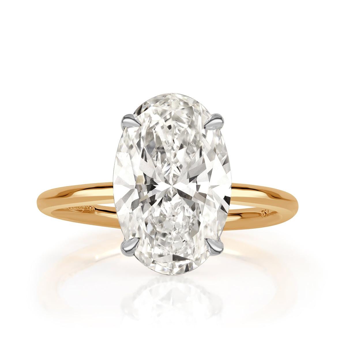 5.16ct Oval Cut Lab Grown Diamond Engagement Ring For Sale