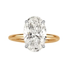 5.16ct Oval Cut Lab Grown Diamond Engagement Ring