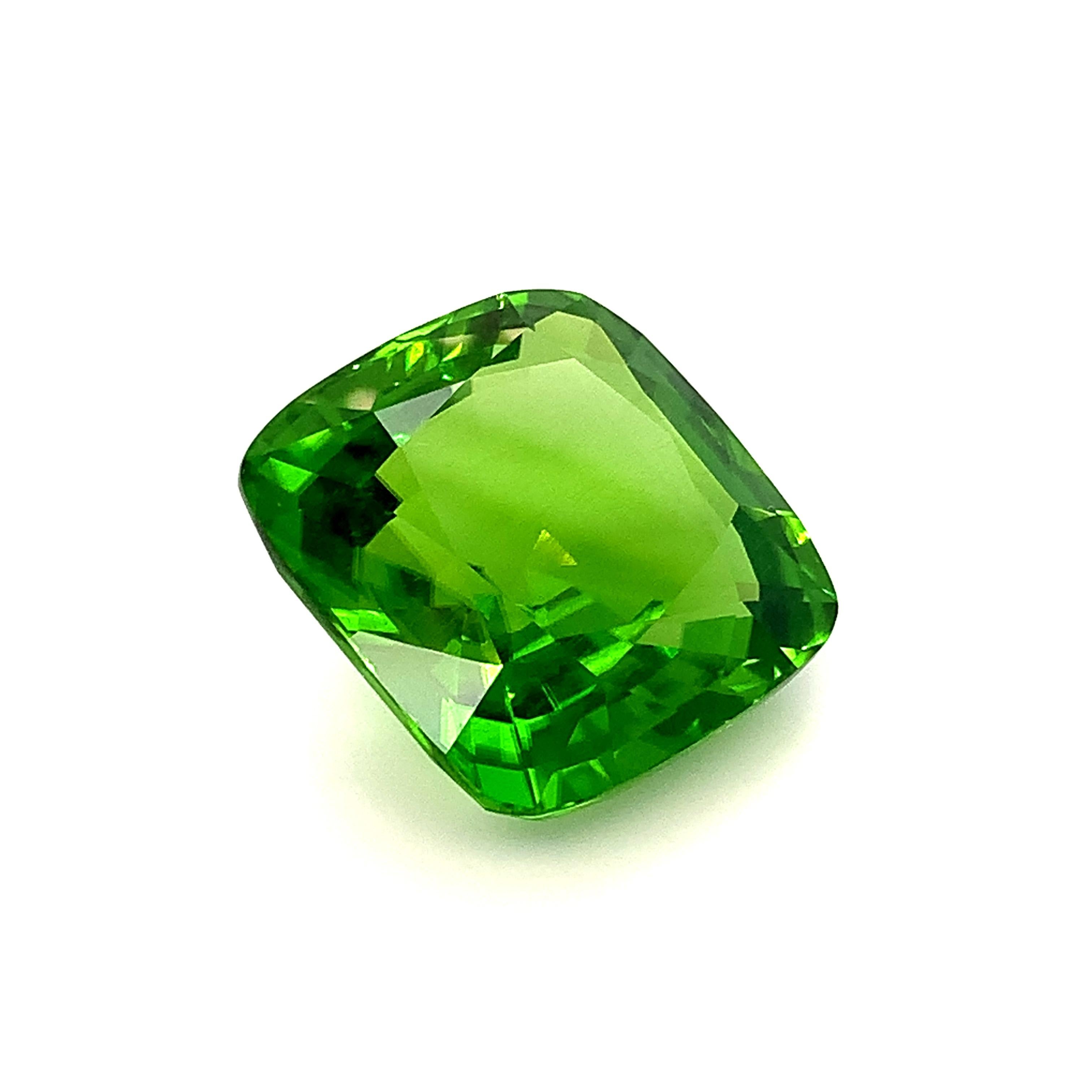 51.72 Carat Peridot Cushion, Loose Gemstone, GIA Certified In New Condition In Los Angeles, CA