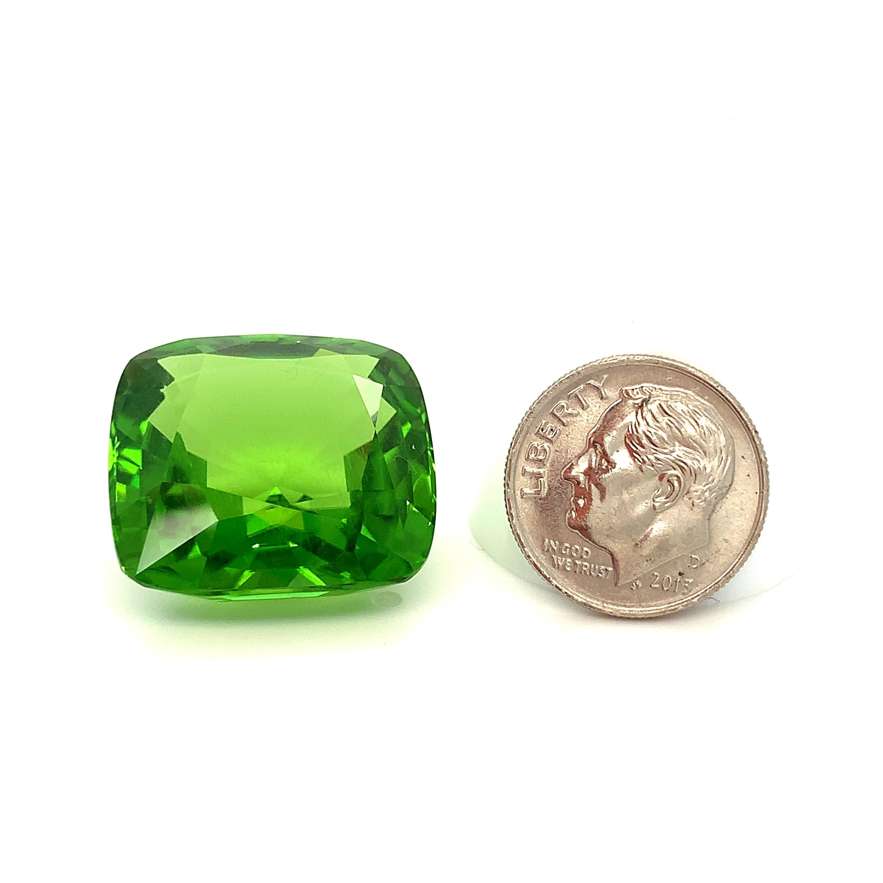 51.72 Carat Peridot Cushion, Loose Gemstone, GIA Certified 3