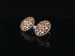 5.18 Carat Diamond and 14K Matte Finish Yellow Gold Stud Earrings