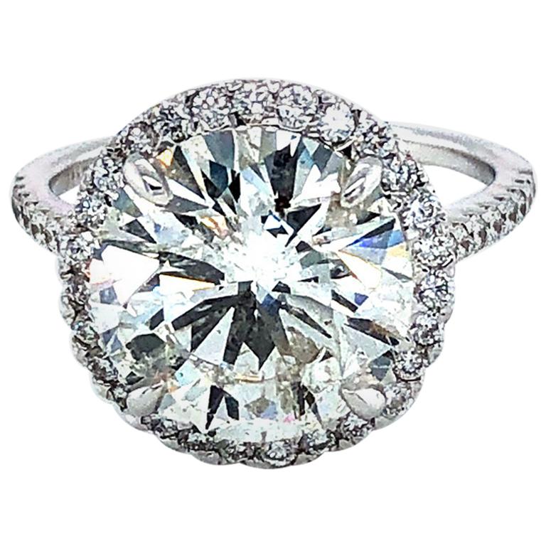 5.18 Carat Diamond Engagement Ring 18 Karat Gold