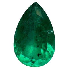 Esmeralda colombiana pecosa de 5,18 quilates - Lágrima talla pera Piedra de nacimiento de mayo Gemston
