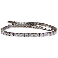 Bracelet tennis en or 14 carats avec diamants naturels de 5,18 carats G/Vs 54 carats