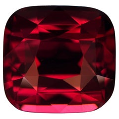 5.18-Carat Natural Garnet — Deep Red Cushion Cut with Intense Fire