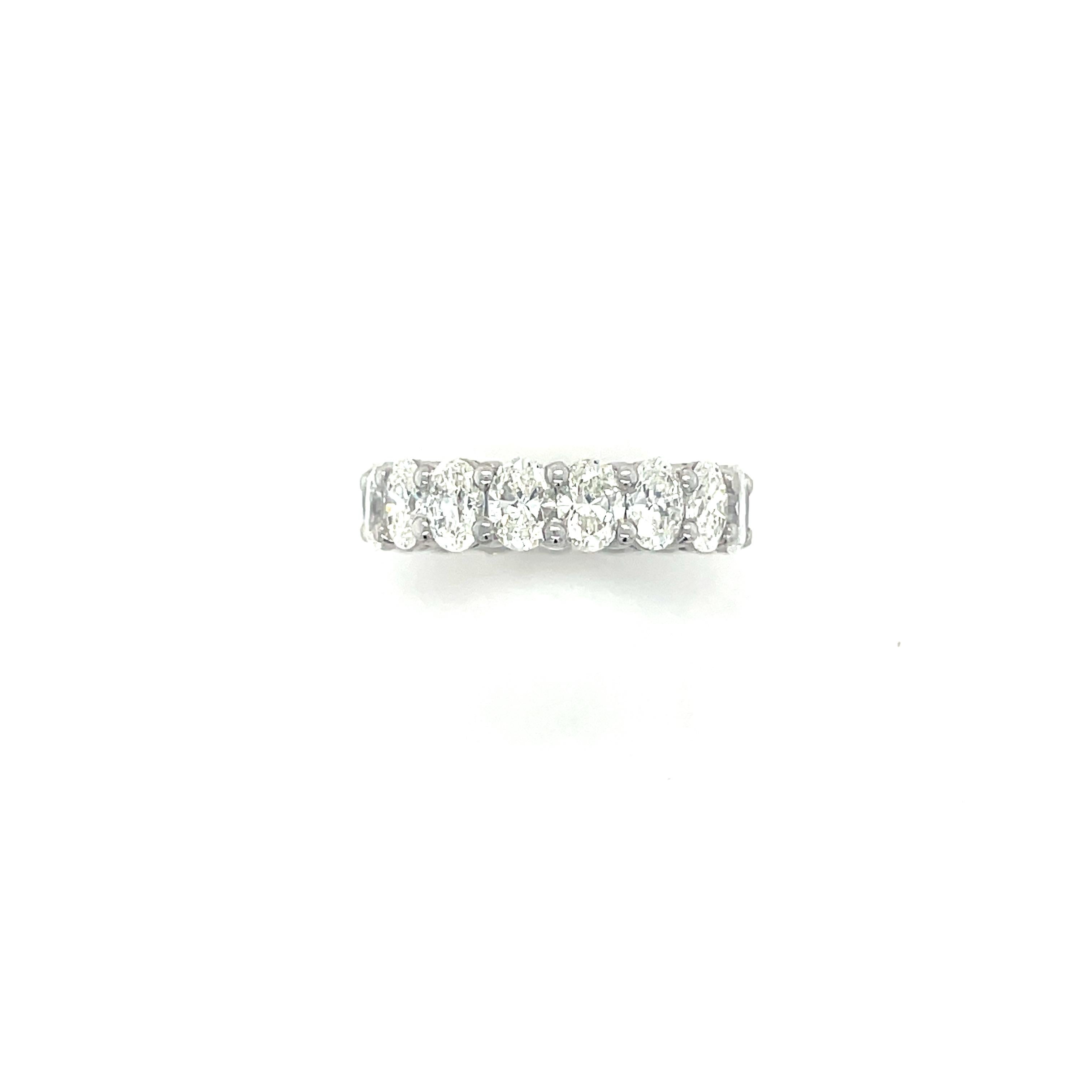 Contemporary 5.18 Carat Oval Diamond Eternity Band For Sale