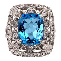 5.18 Carat Topaz Diamond Cocktail Ring