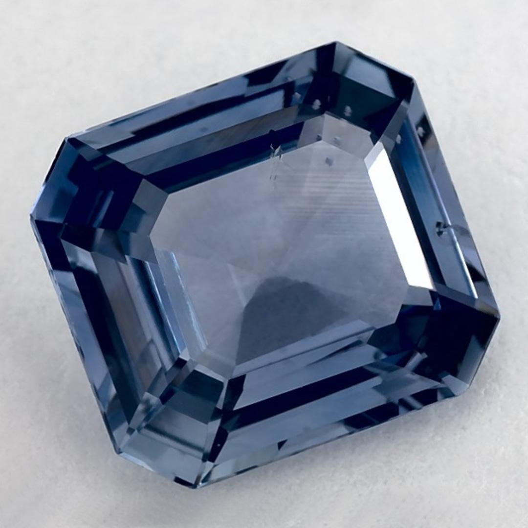 5.18 Ct Blue Sapphire Octagon Cut Loose Gemstone In New Condition For Sale In Fort Lee, NJ