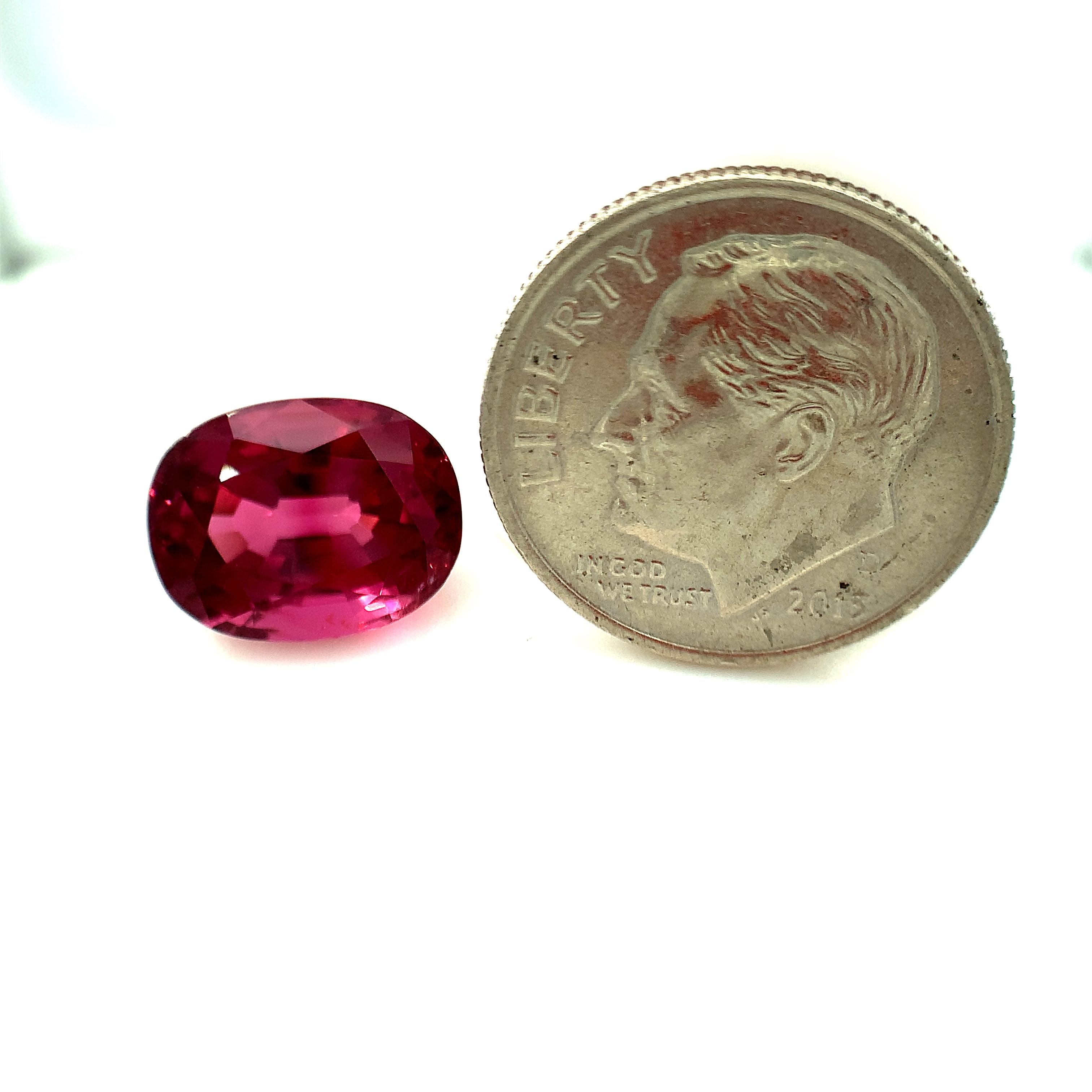 Unheated 5.18 Carat Purple Pink Spinel, Loose Gemstone, GIA Certified In New Condition In Los Angeles, CA