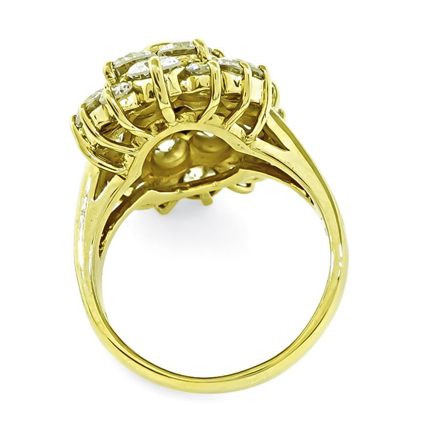5.18ct Diamond Gold Cocktail Ring In Good Condition For Sale In New York, NY