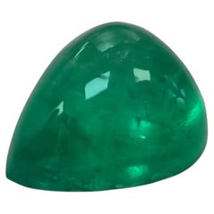 5.18ct Natural Earth Pear Cab Colombian Emerald Gemstone Green Color GRS Certed
