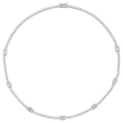 5.19 Carat Diamond Tennis Necklace 18 Karat White Gold