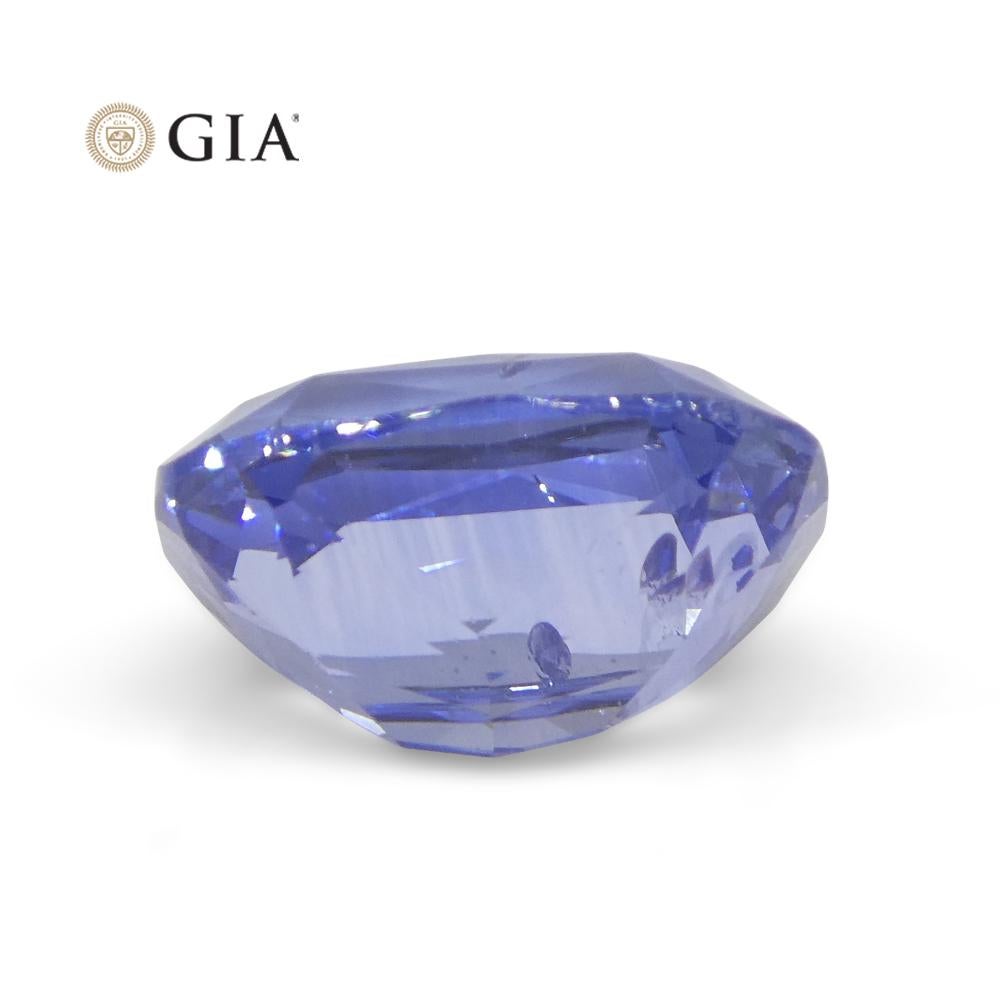 5.19ct Cushion Violetish Blue Sapphire GIA Certified Sri Lanka For Sale 5