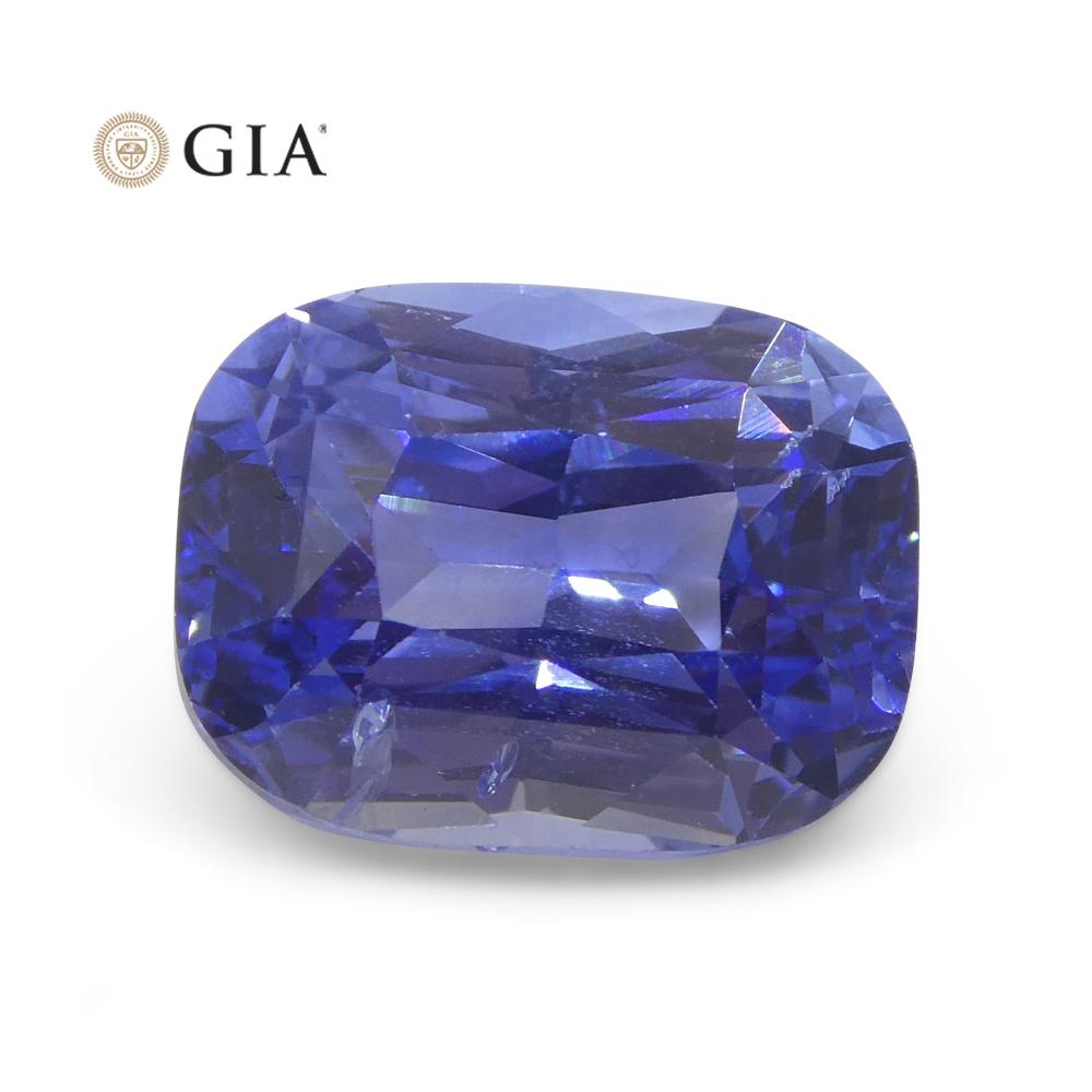 5.19 Carat Cushion Violetish Blue Sapphire GIA Certified Sri Lanka For Sale 6