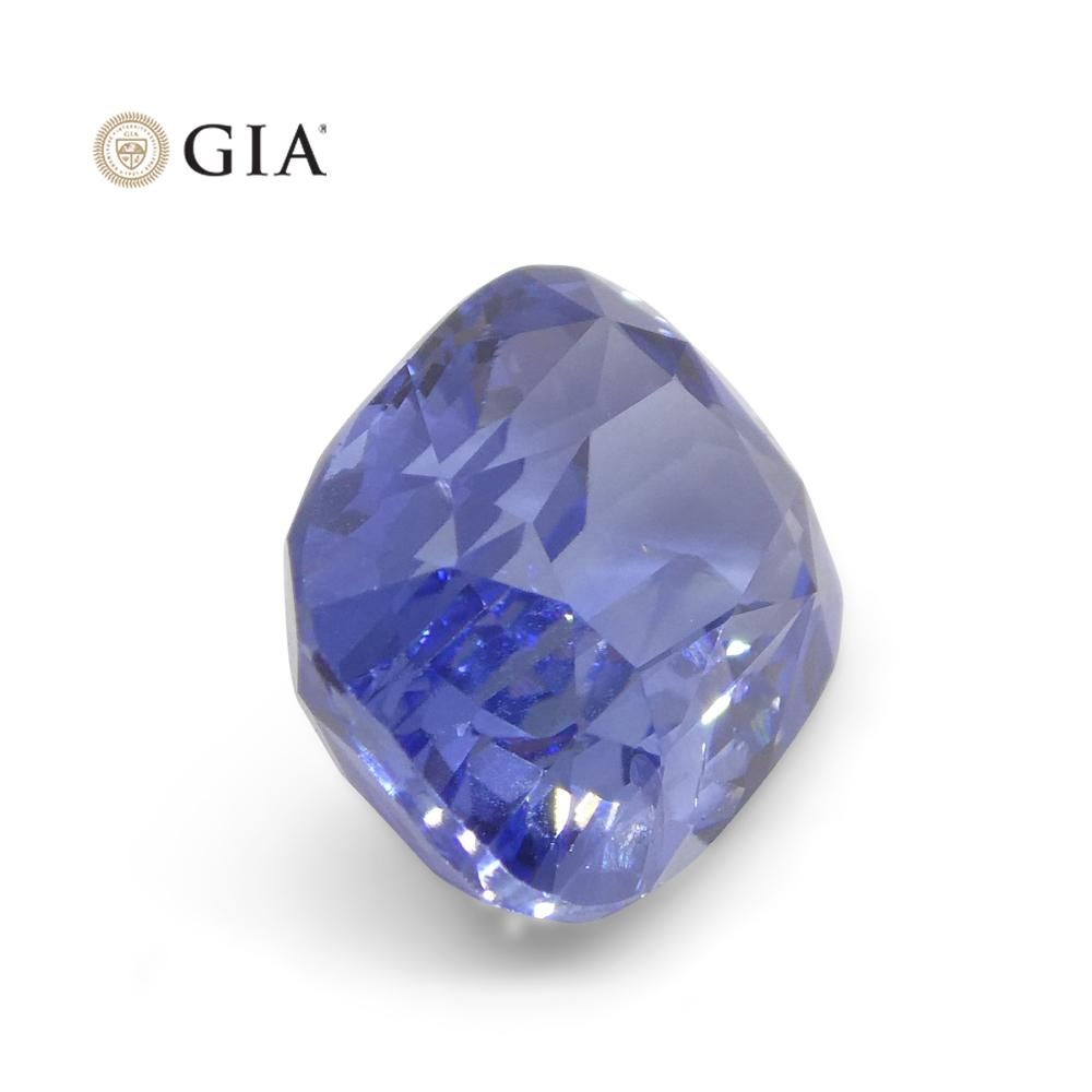 5.19ct Cushion Violetish Blue Sapphire GIA Certified Sri Lanka For Sale 6