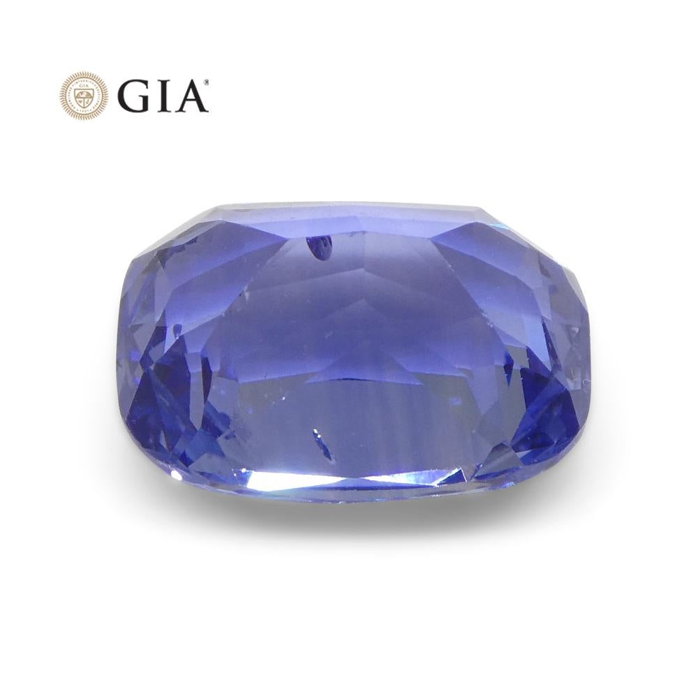 5.19ct Cushion Violetish Blue Sapphire GIA Certified Sri Lanka For Sale 8