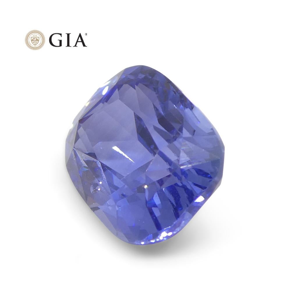 5.19 Carat Cushion Violetish Blue Sapphire GIA Certified Sri Lanka For Sale 9