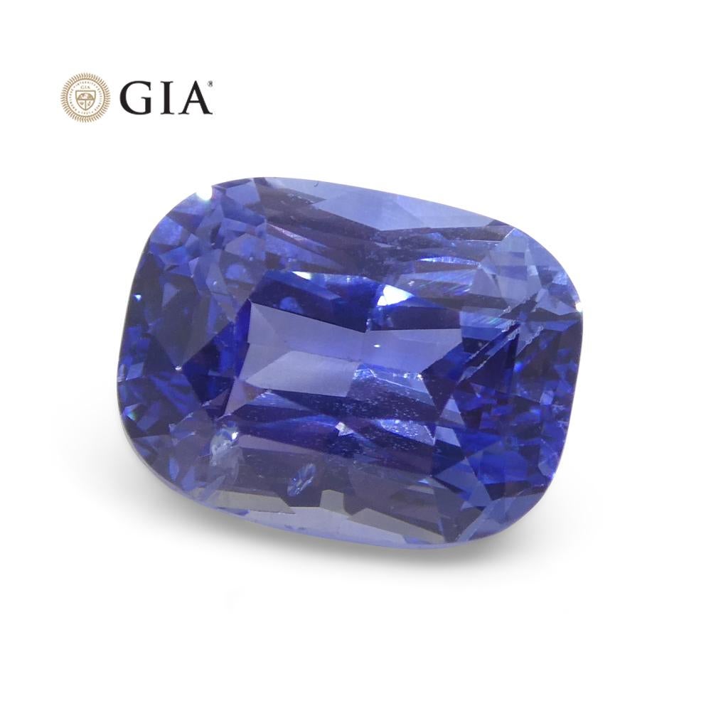 5.19 Carat Cushion Violetish Blue Sapphire GIA Certified Sri Lanka For Sale 1