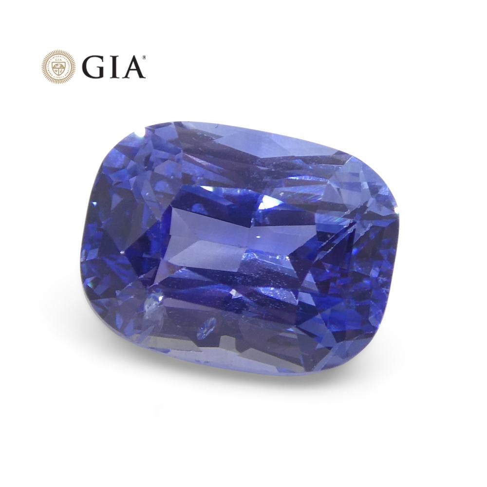 5.19 Carat Cushion Violetish Blue Sapphire GIA Certified Sri Lanka 1