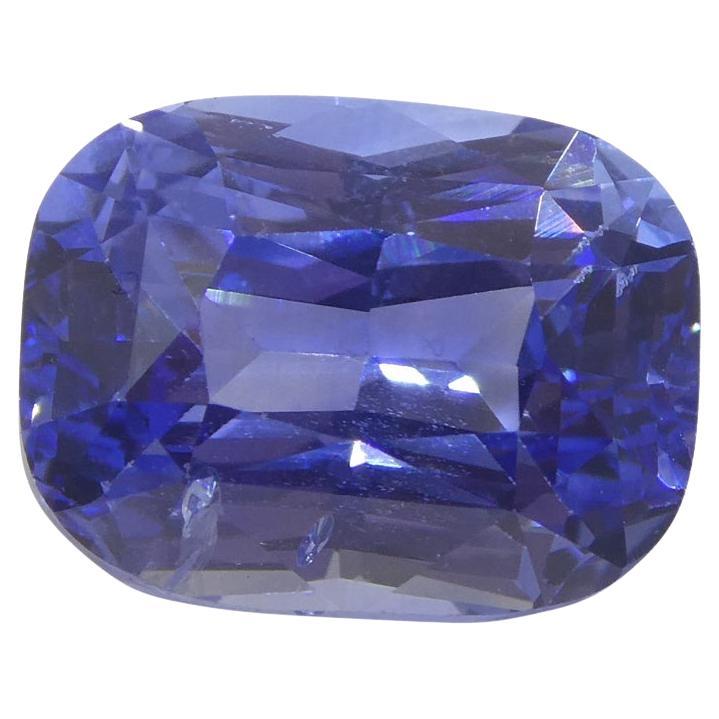 5.19ct Cushion Violetish Blue Sapphire GIA Certified Sri Lanka For Sale