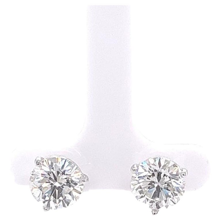 2.07 Carat Total Weight Round Diamond Stud Earrings (j-k, Vvs1-vvs2, GIA)